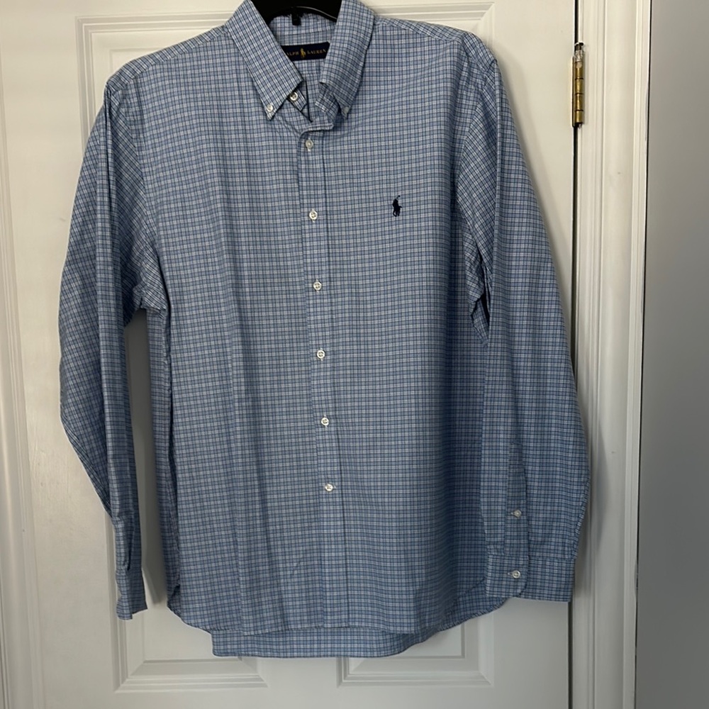 Polo by Ralph Lauren Men's Blue Checkered Shirt
